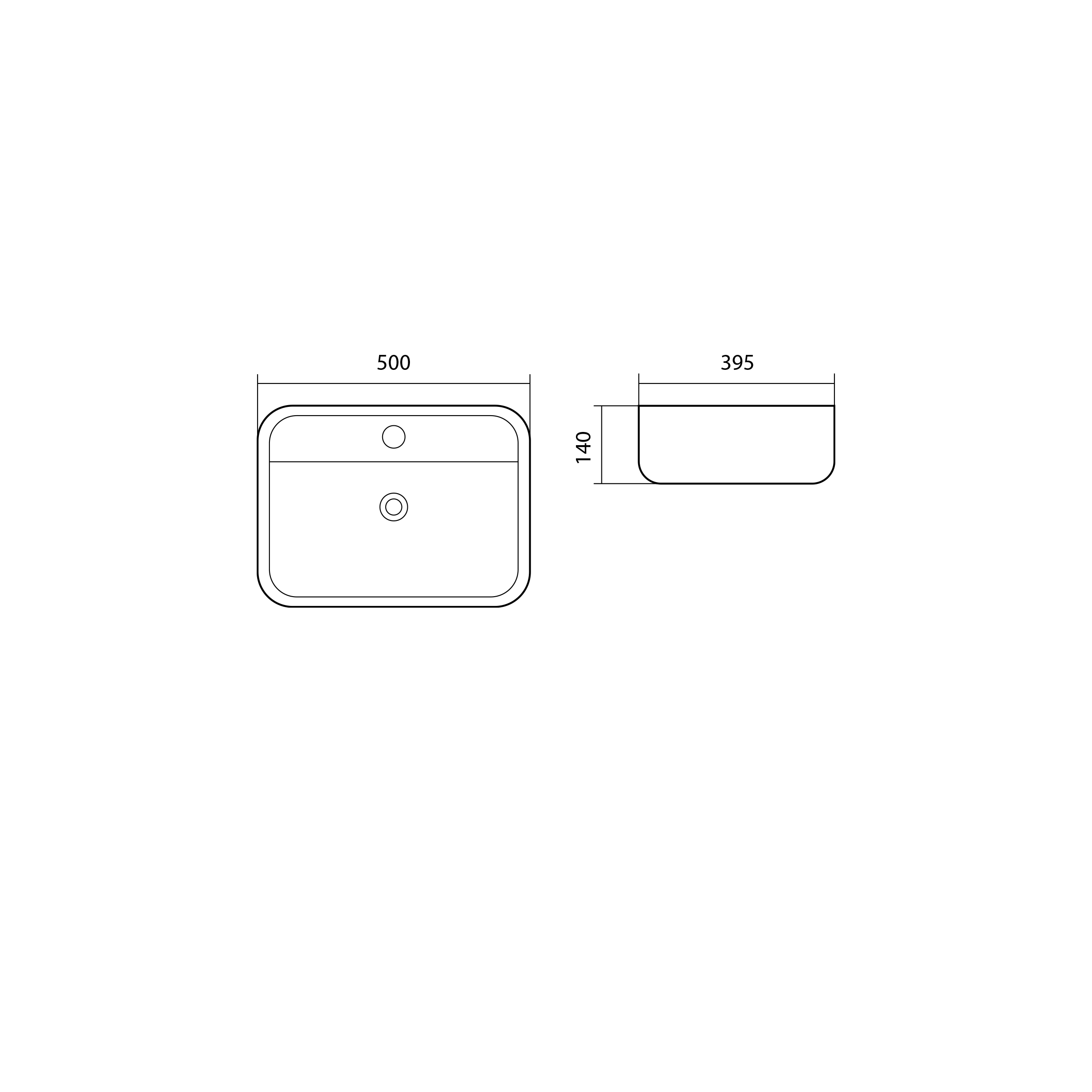 Раковина накладная для установки на столешницу AQUATEK ВЕГА AQ5506-00, 500*395*140 мм, с отверстием под смеситель, цвет белый в магазинах СантехГид