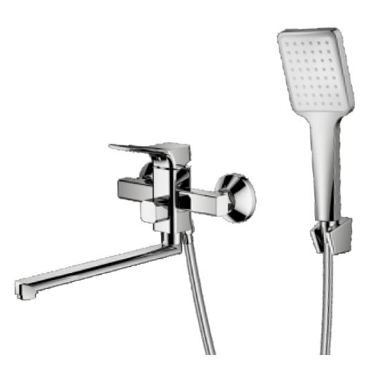 Смеситель Prohanss P62.22 для ванны и душа универсальный поворотный излив 30 см, хром