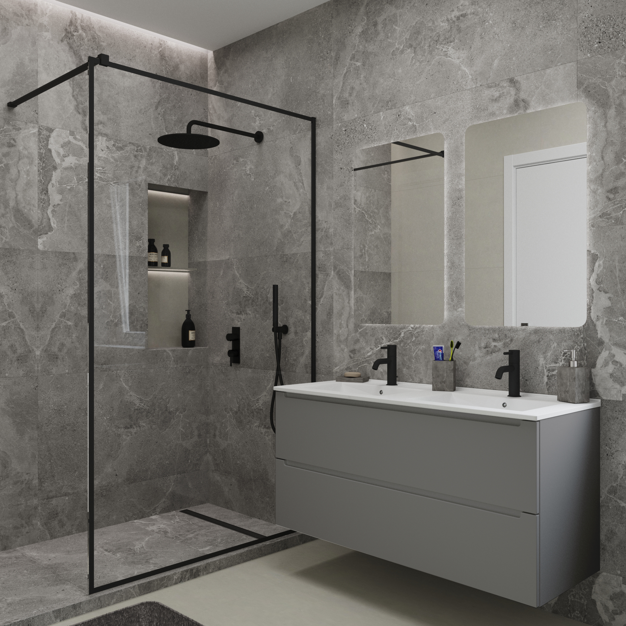 Тумба под раковину/столешницу Дион 120 Платиновый