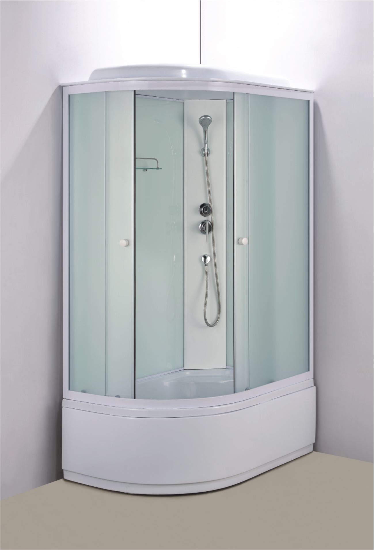 Душевая кабина Loranto 1180x780x2150 правосторонняя, белое заднее стекло, поддон 40 см, матовое стекло 4 мм, профиль белый (CS-887EDTM/W-120)