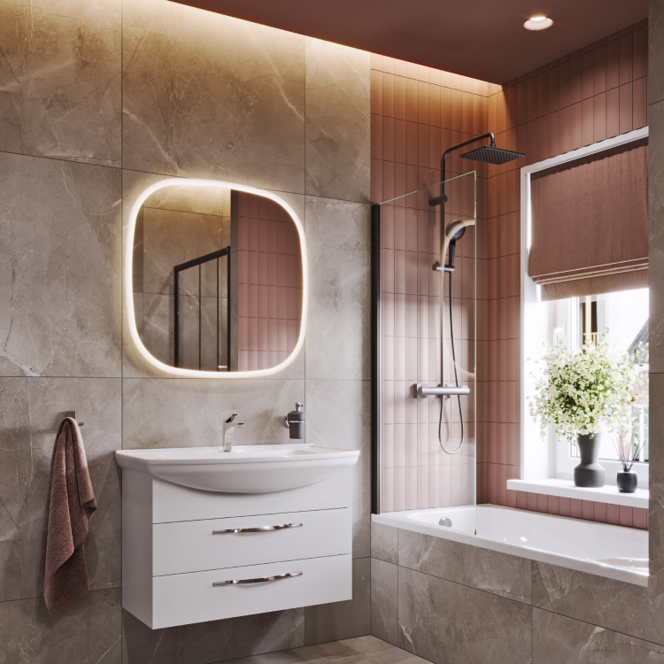 "Aura_A" зеркало с подсветкой и обогревом, , ТМ «AQWELLA» AUR0210AH 