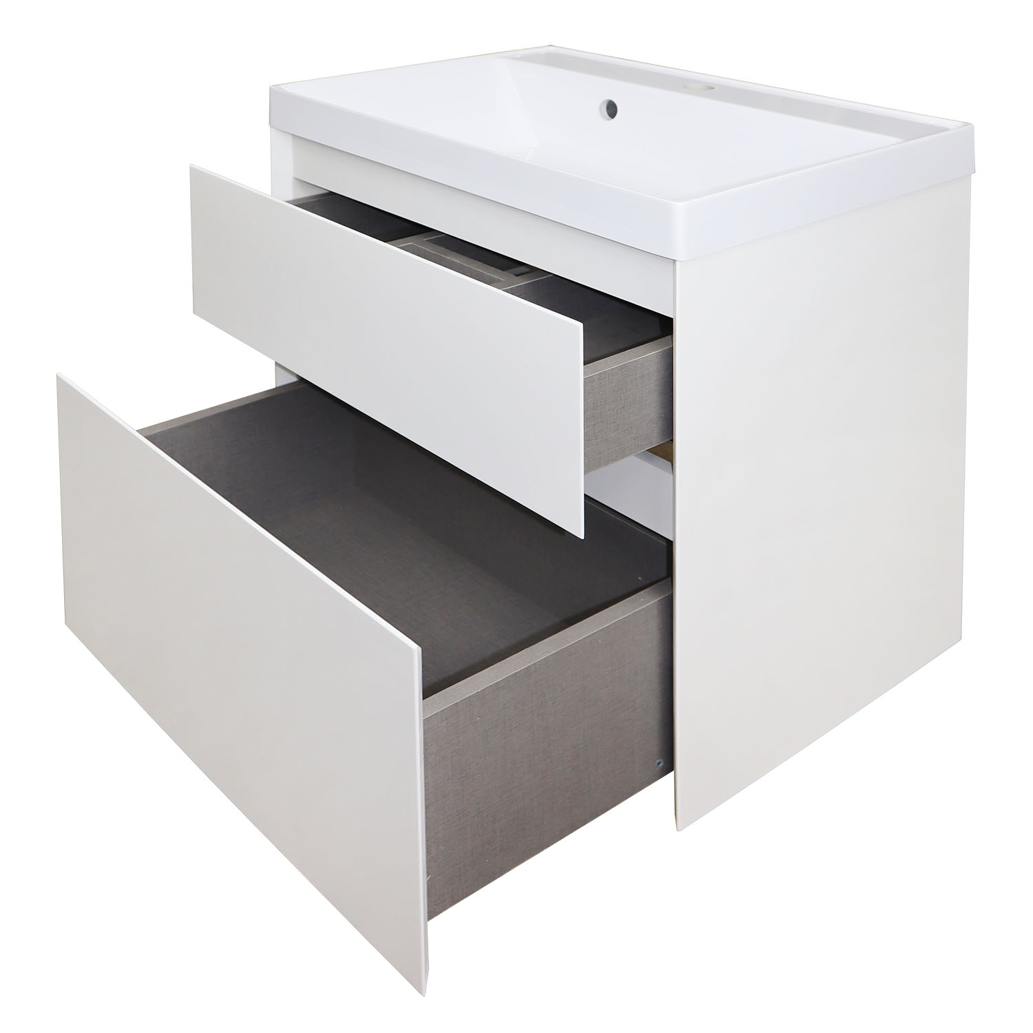 Комплект тумба Azario Velluto 60 600х450х660 подвесная, с раковиной Slim 60, белый матовый () CS00088601