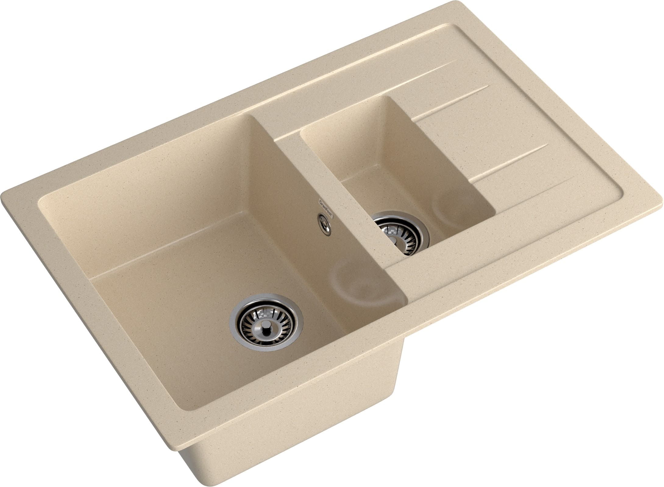 GRANFEST Мойка композит QUADRO GF-Q--775KL 1.5-чаш+крыло 775*500мм, кашемир