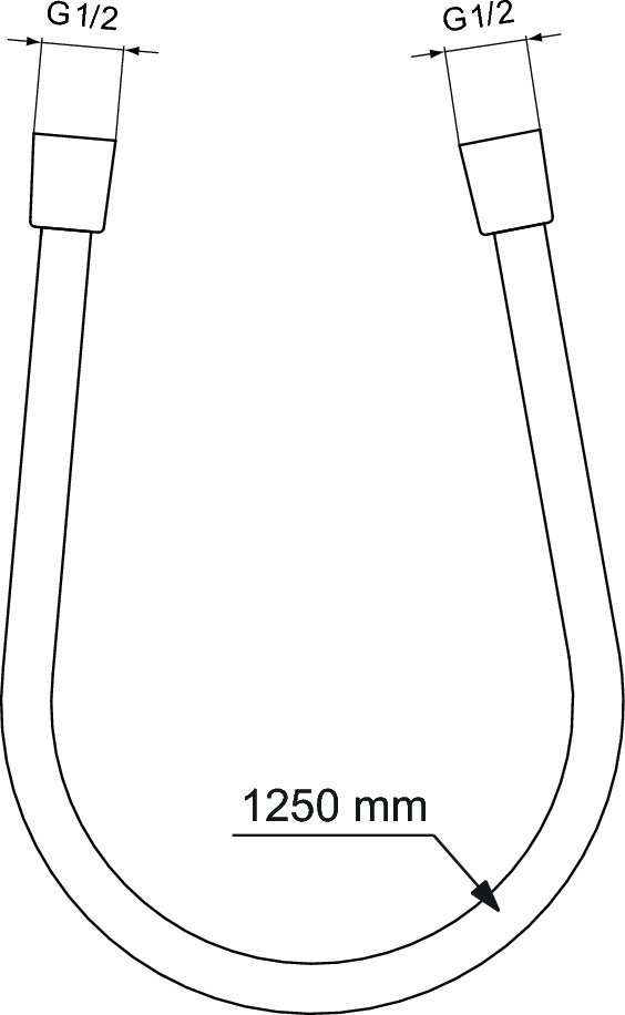 IDEALFLEX Шланг для душа 1250 мм, подсоединение G1/2", устойчивость к давлению до 5 атм, про BE125XG