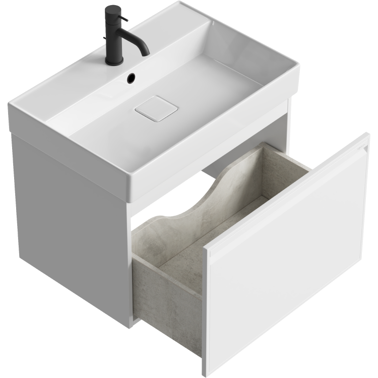 Тумба под умывальник подвесная "Pure" цвет белый «AQWELLA»