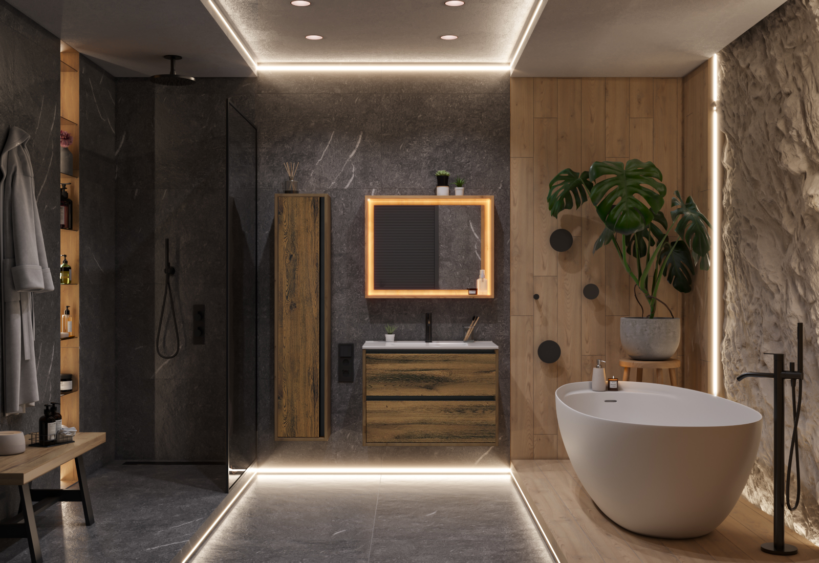 Полка с зеркалом Парма, Аттик 90 