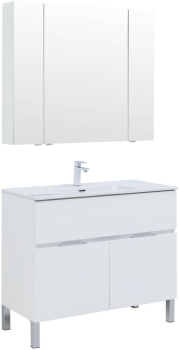 Мебель для ванной Aquanet Алвита New 100 1 ящик, 2 дверцы, белый матовый