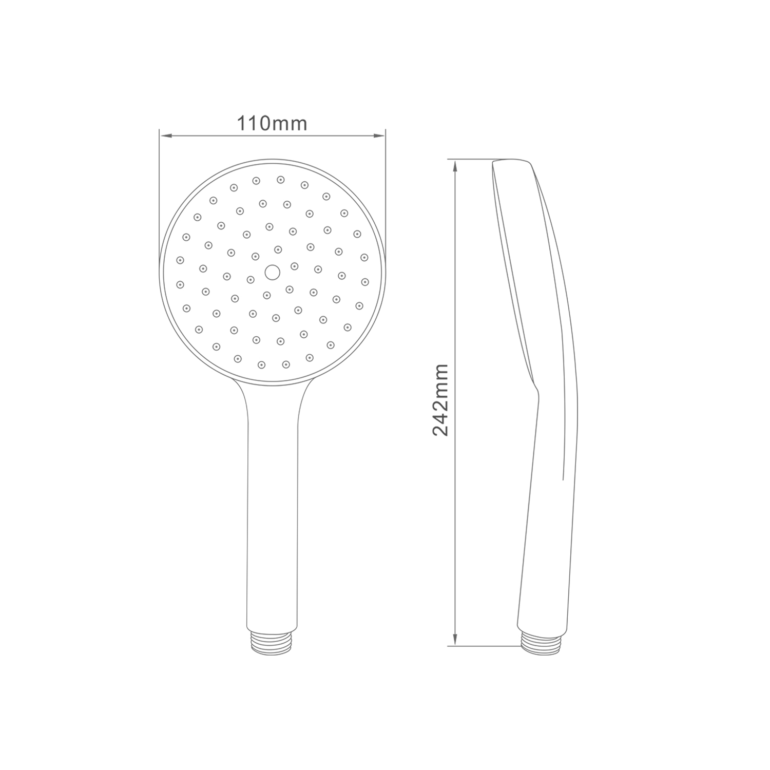 Лейка для душа Splenka S450.09 1 режим пластик/силикон, хром