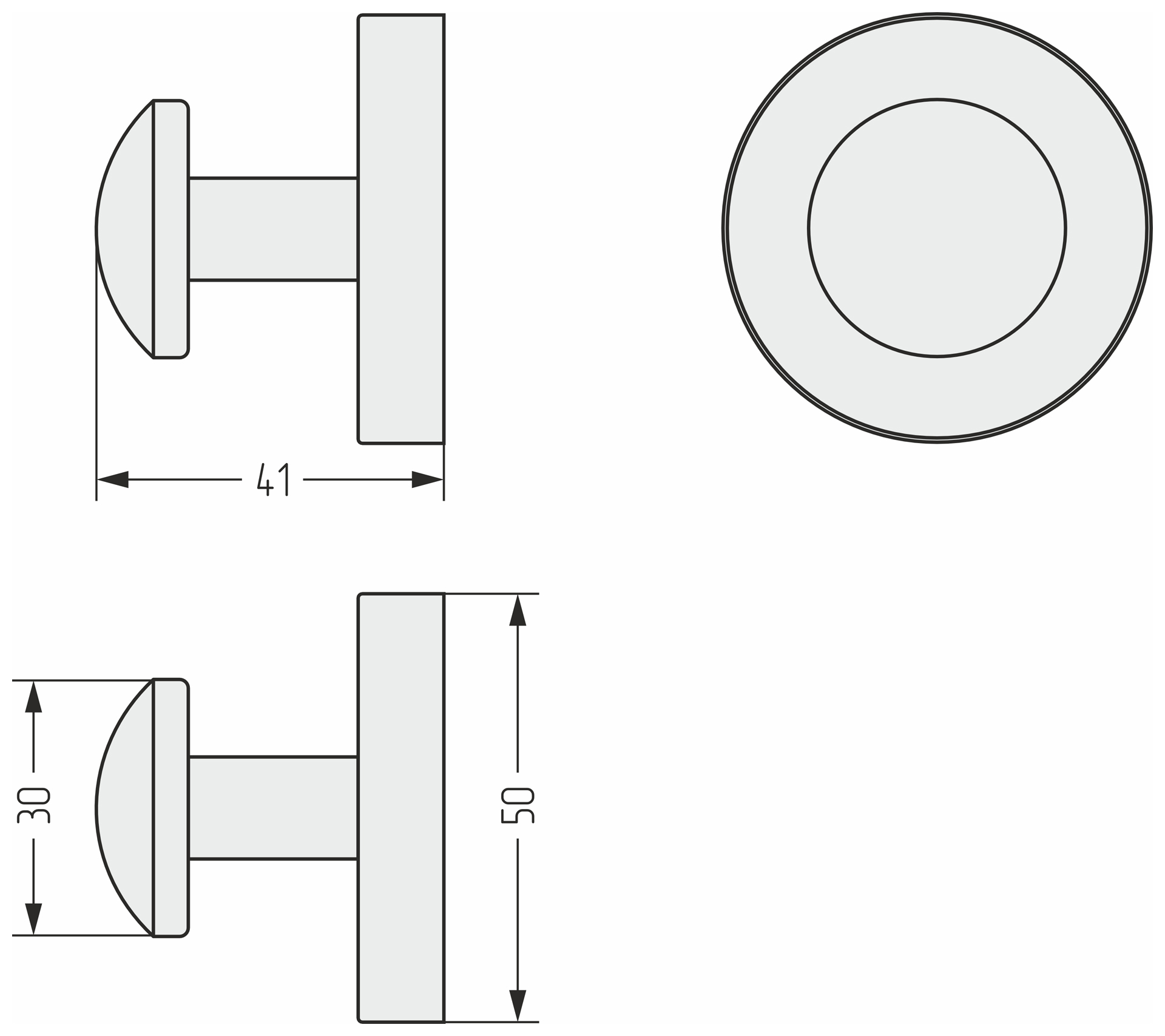 Вешалка СФЕРА настенная / L 50 (Матовый чёрный)