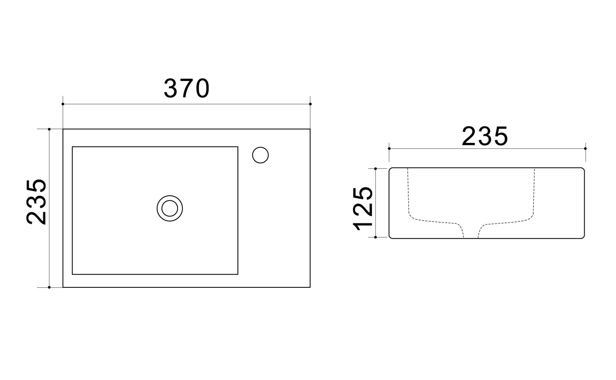 Раковина левая Azario 37*23,5*12,5 см в магазинах СантехГид