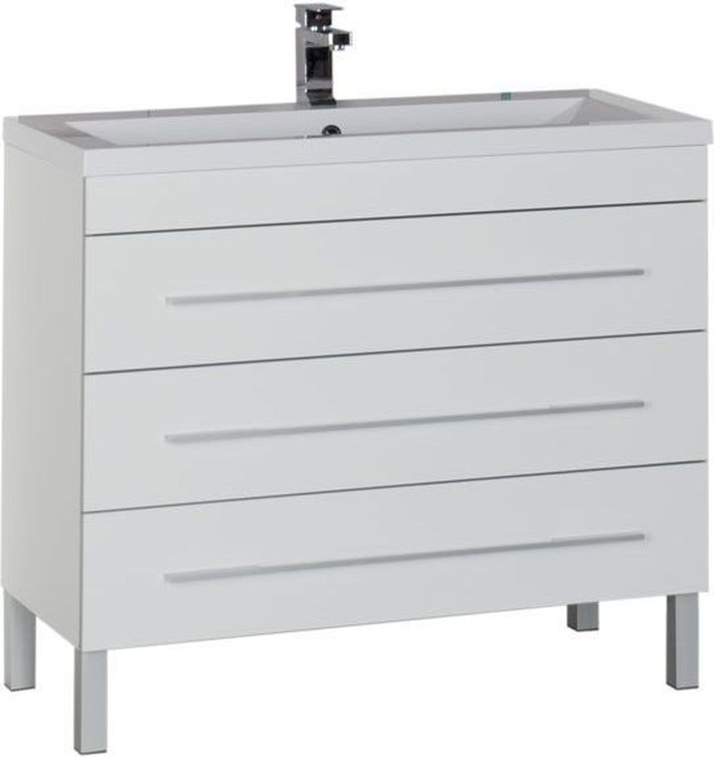 Тумба под раковину Aquanet Верона 100 белый (напольная 3 ящика)
