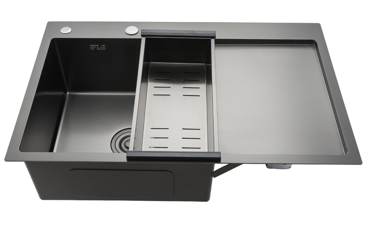 Мойка 0.8мм черная 780x500x215mm GAPPO GS7850-6L