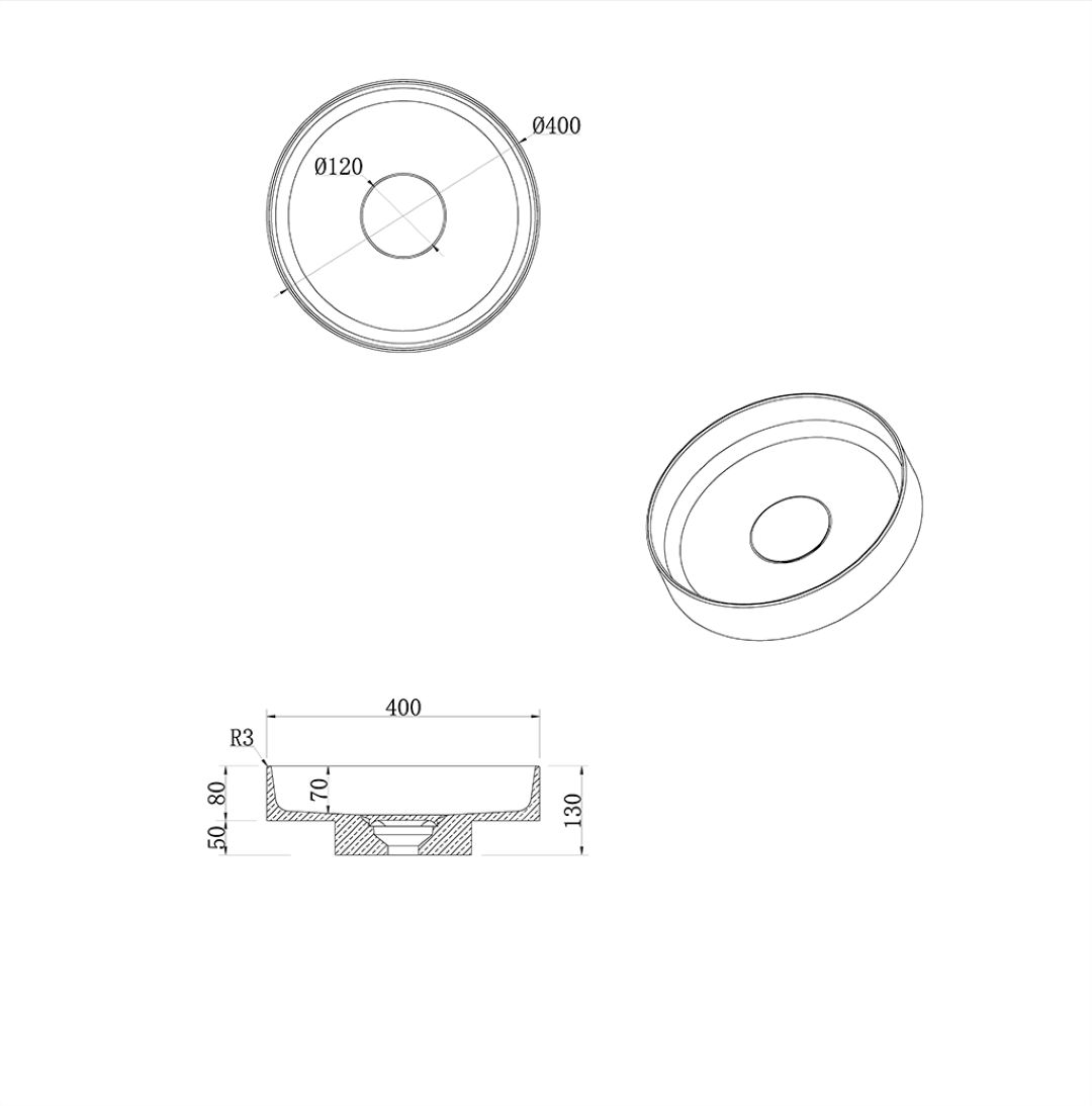 Раковина накладная SOLE Corian 400*130 Emprador в магазинах СантехГид