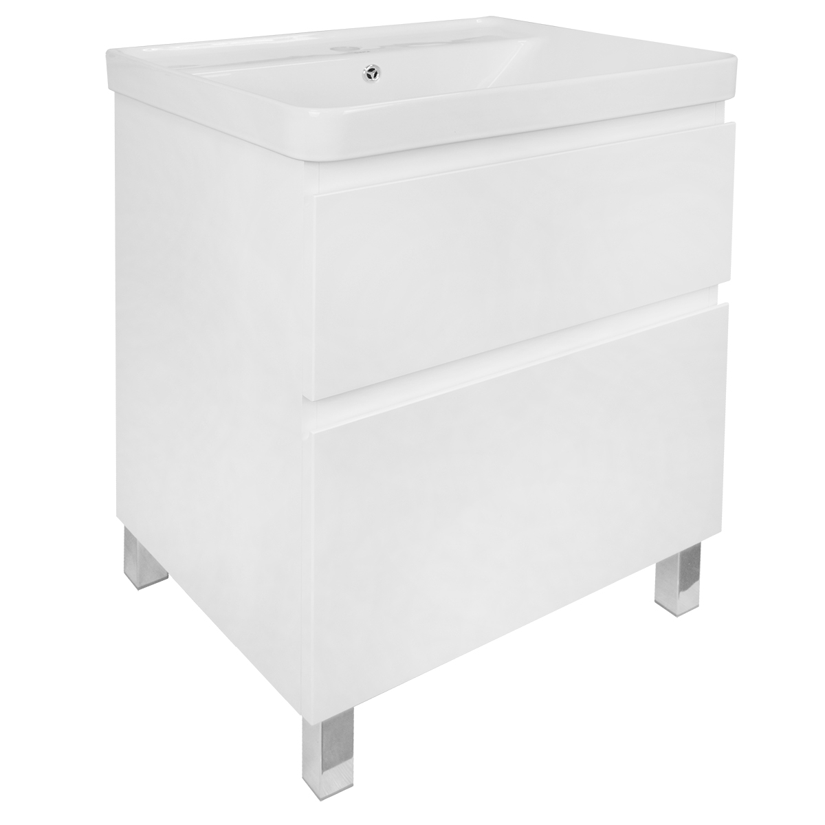Комплект Тумба Azario Мила 60Н 600х475х850 напольная, с раковиной Monte 60, белый матовый () CS00085830