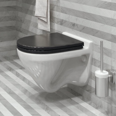 Унитаз подвесной Sanita Luxe Attica Color Black с сиденьем Soft Close ATCSLWH0110