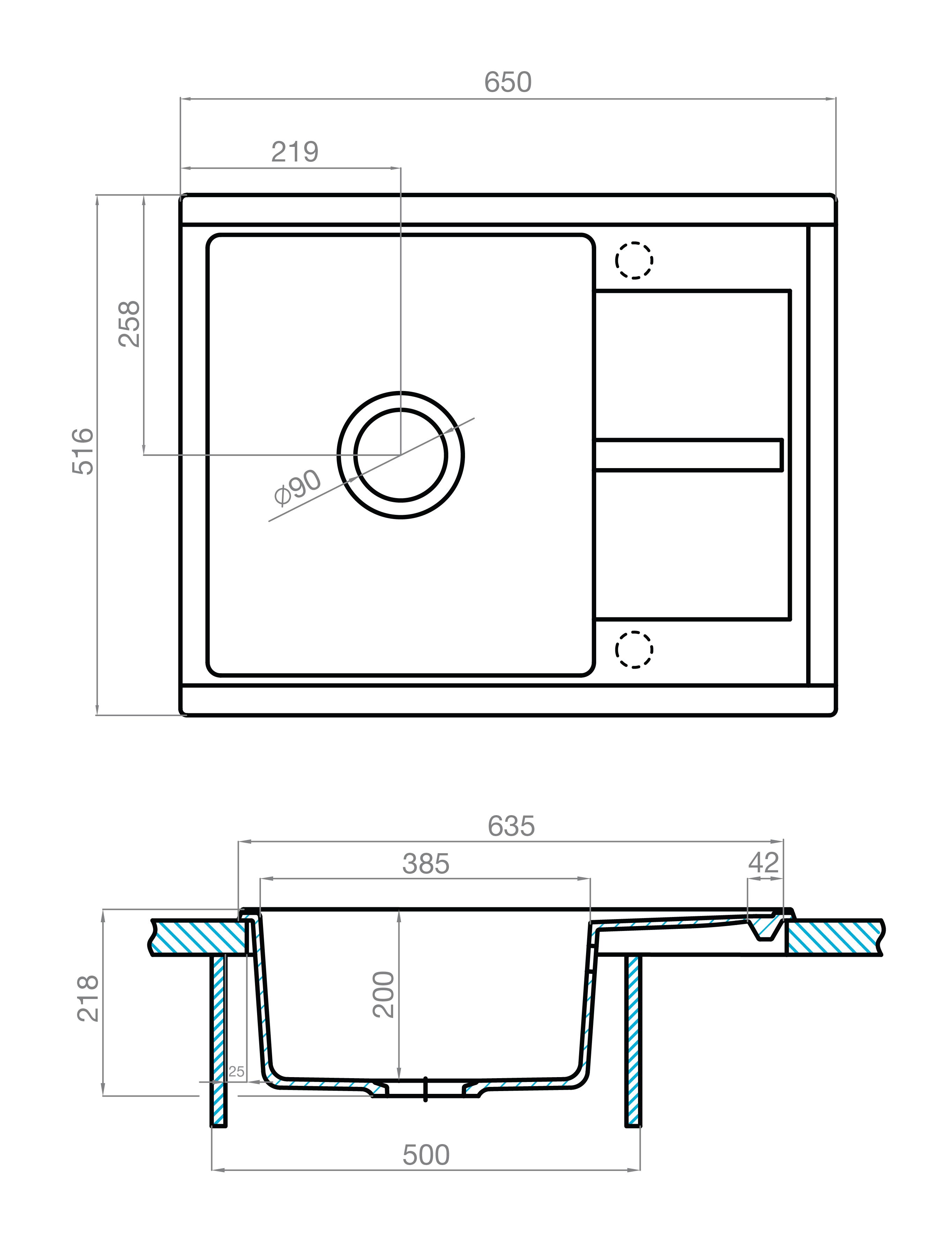 Мойка для кухни AQUATON Делия 65 терракотовый 1A718632DE270