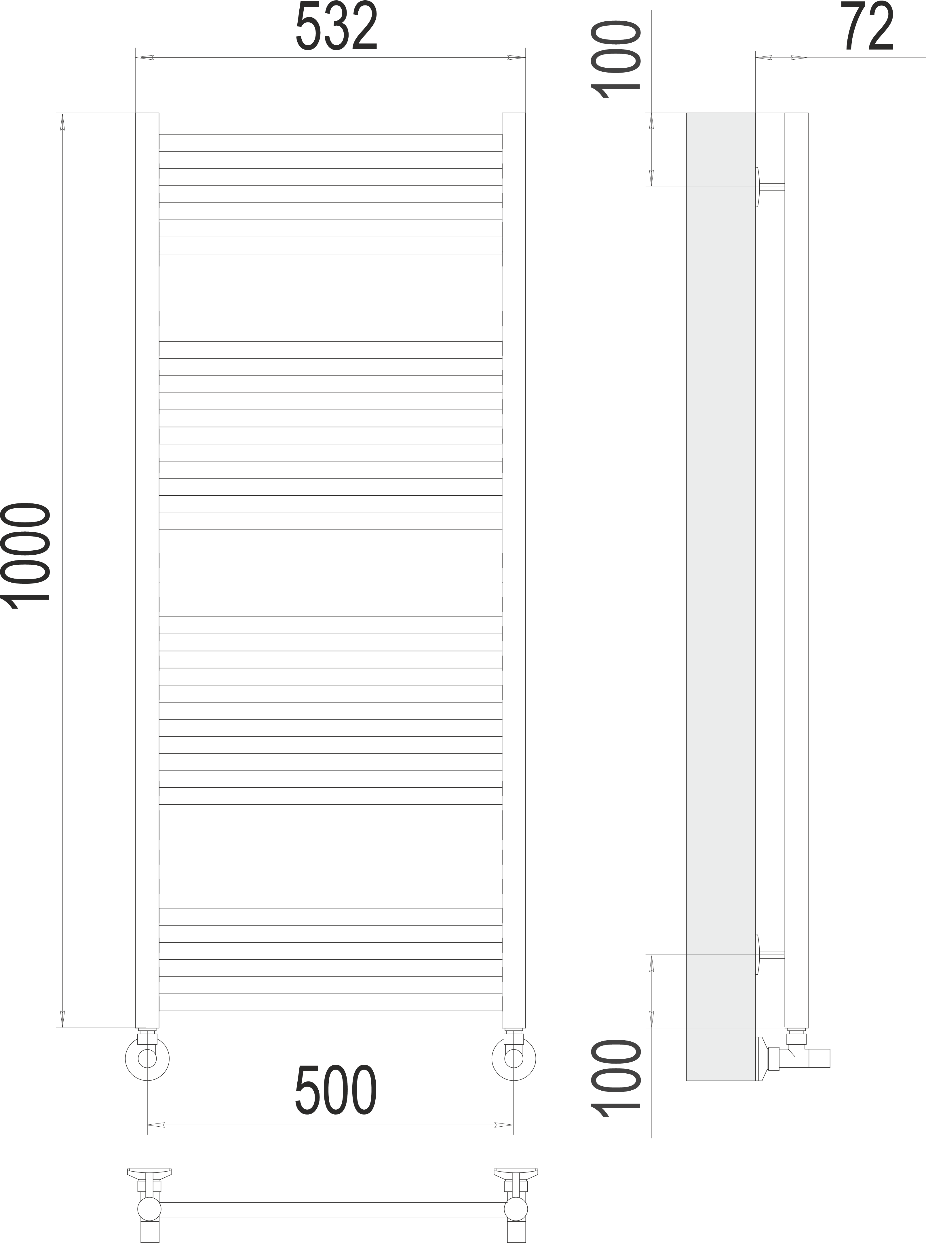 Полотенцесушитель Аврора П20 500х1000