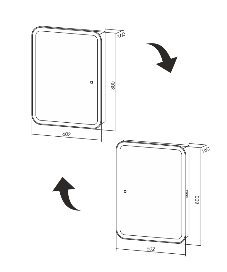 Зеркало-шкаф "Фиджи flip" 60