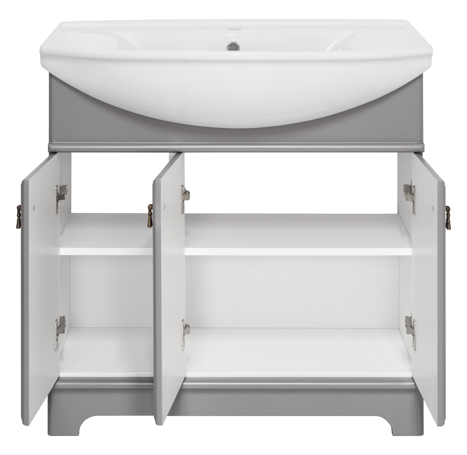 Тумба напольная Лувр - 85 серая + раковина