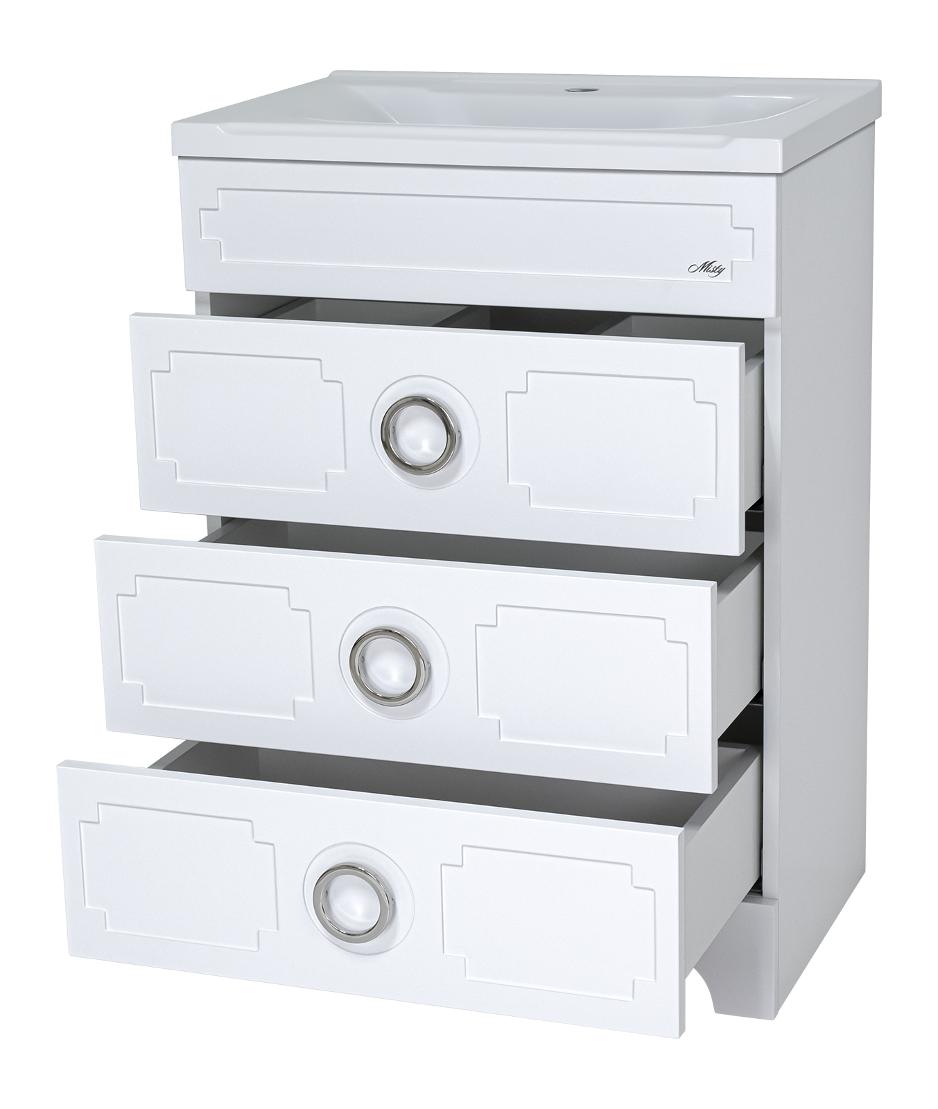 Тумба Лейла -100 с 3 ящ. белая + раковина