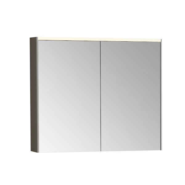 66911 Зеркало-шкаф 80 см с подсветкой и розеткой антрацит VITRA