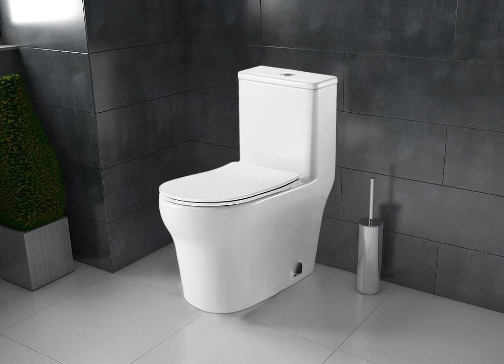 Унитаз-моноблок AZARIO SINTO 720х390х765 напольный, в комплекте с сиденьем дюропласт микролифт, белый () AZ-1098