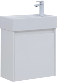 Тумба под раковину Aquanet Nova Lite 50 белый глянец (1 дверца)