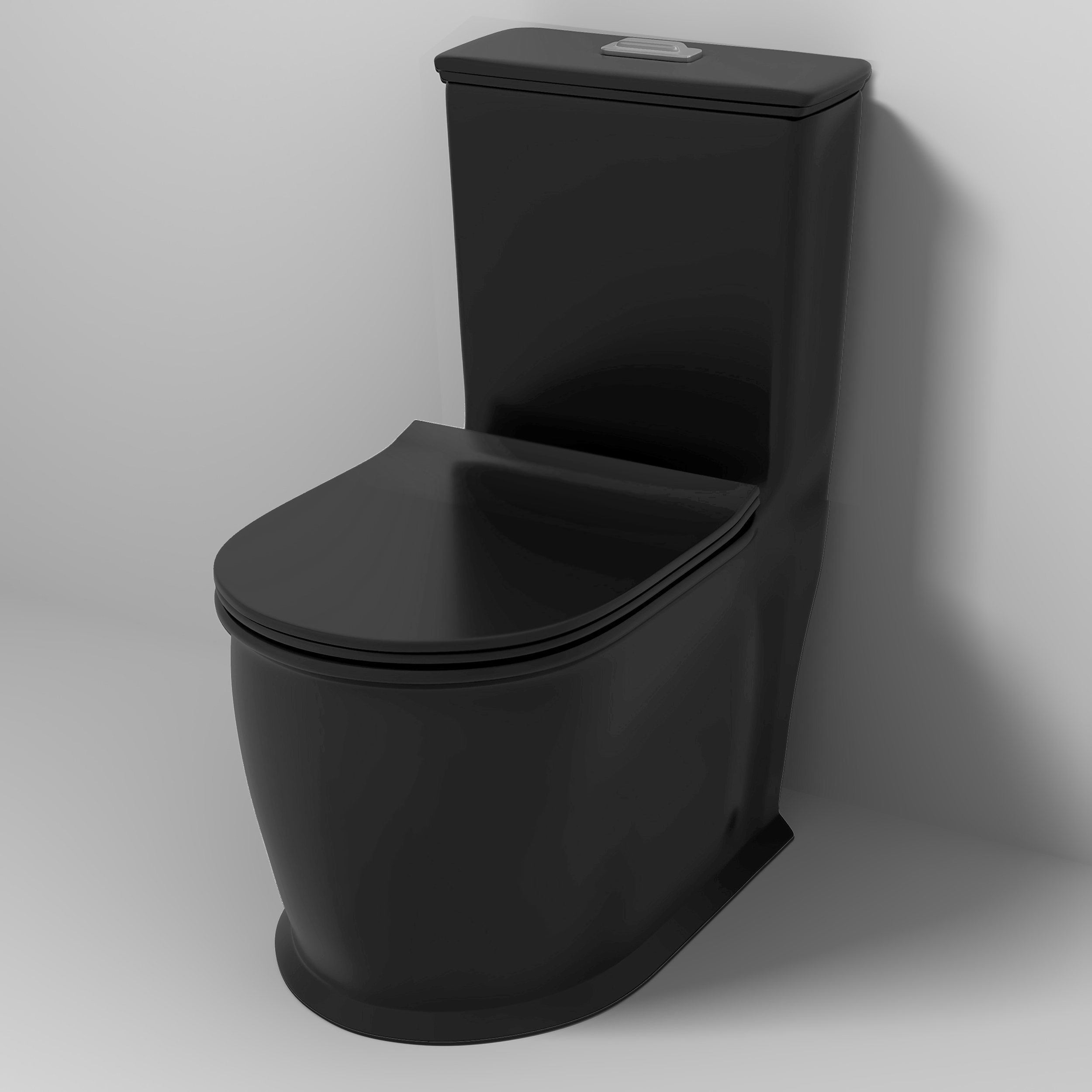 Унитаз напольный Grossman Retro (670х350х825) безободковый,черный матовый,моноблок с тонк GR-4492BMS