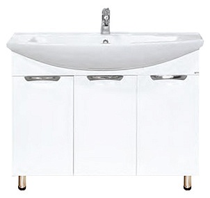 Тумба прямая Лаванда -105 белая + раковина