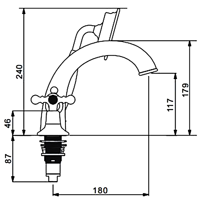 Смеситель для ванны на 4 отверстия бронза
