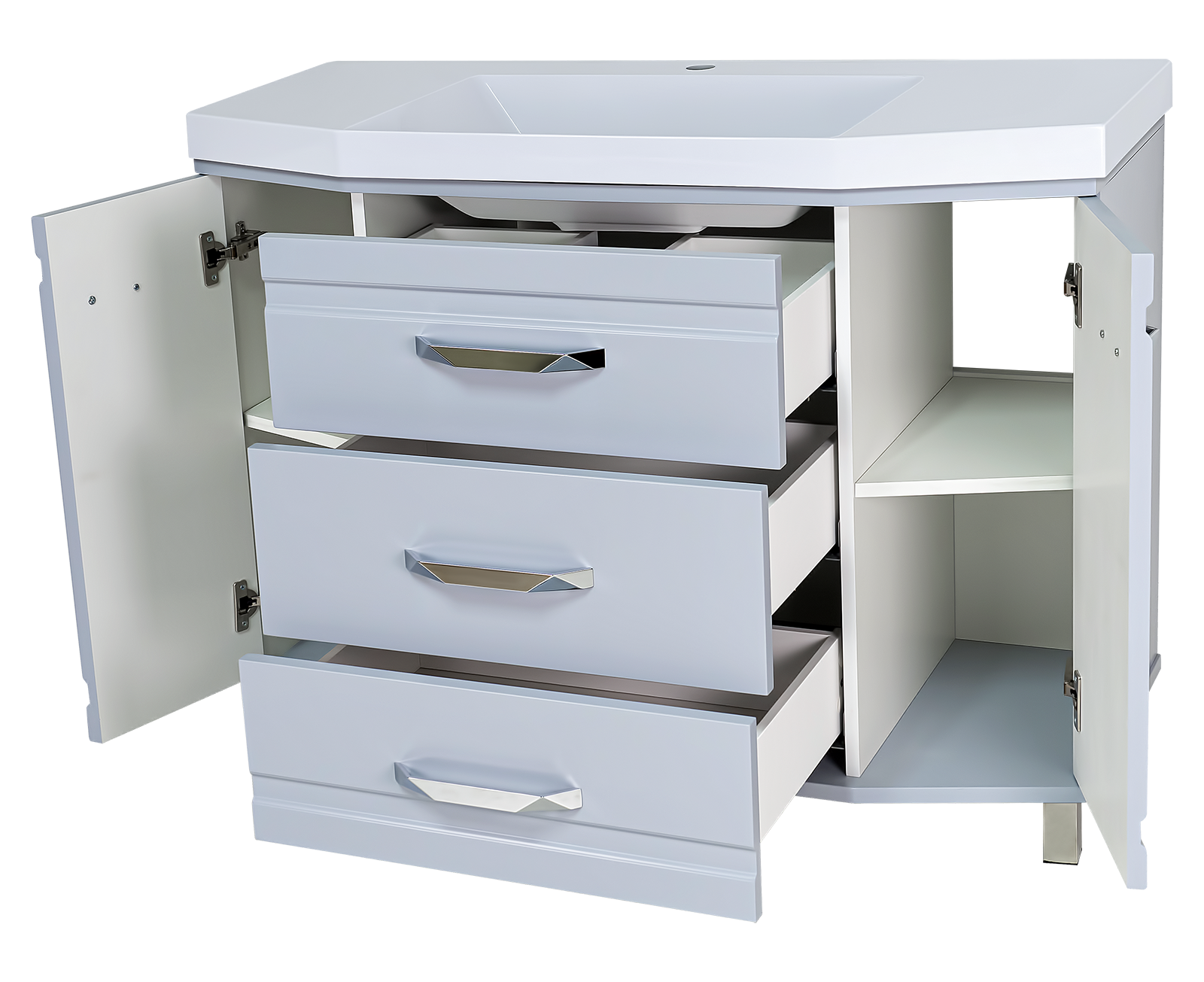 Тумба Терра -110 с 3 ящ. серая