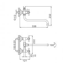 Смеситель для ванны FRAP F2227-2