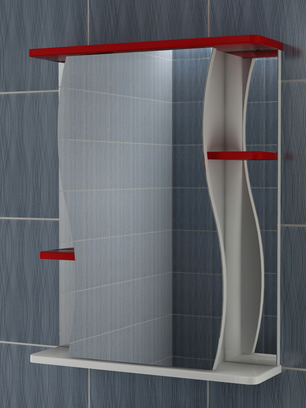 Шкаф зеркальный Alessandro 3 - 550 красный