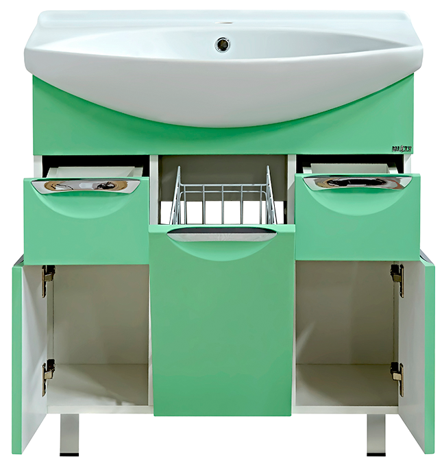 Тумба Орхидея - 75 с 2 ящ. (корзина) салатовая эмаль