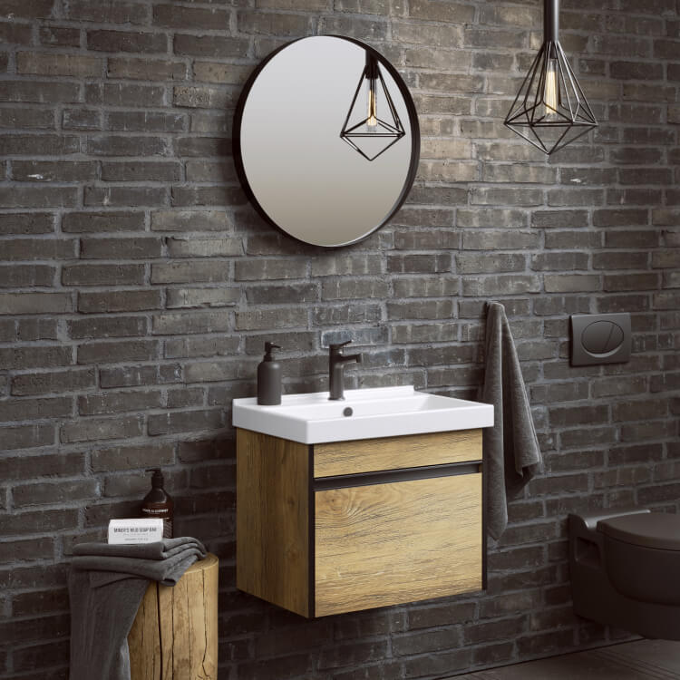 "Urban" тумба под умывальник, цвет дуб балтийский, , ТМ «AQWELLA» URB0105DB