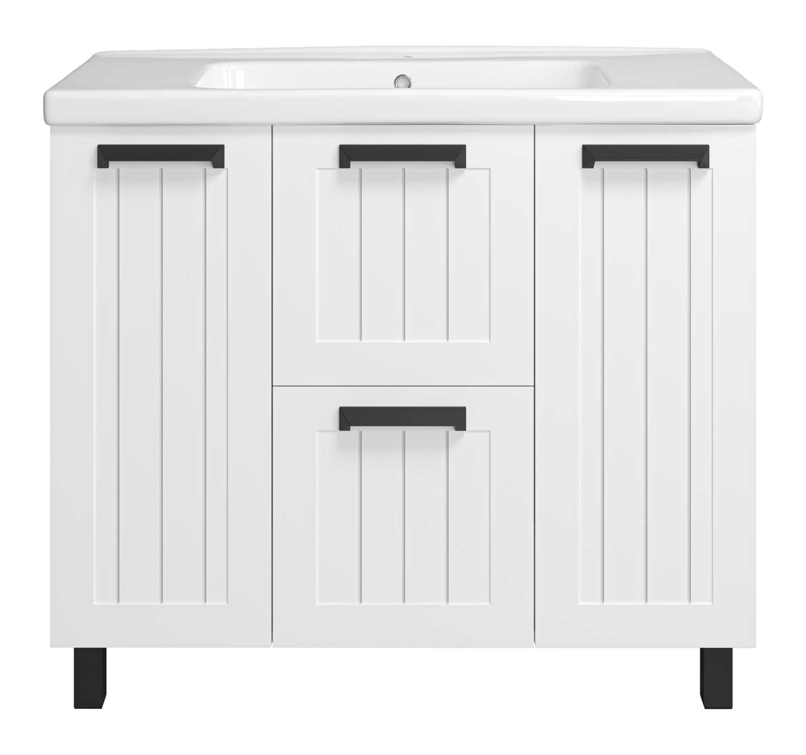 Спарта -100 Тумба напольная 2 дв. белая + раковина