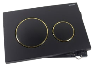 Клавиша смыва Geberit Sigma 20 черная с золотой оправой 115.882.KM.5