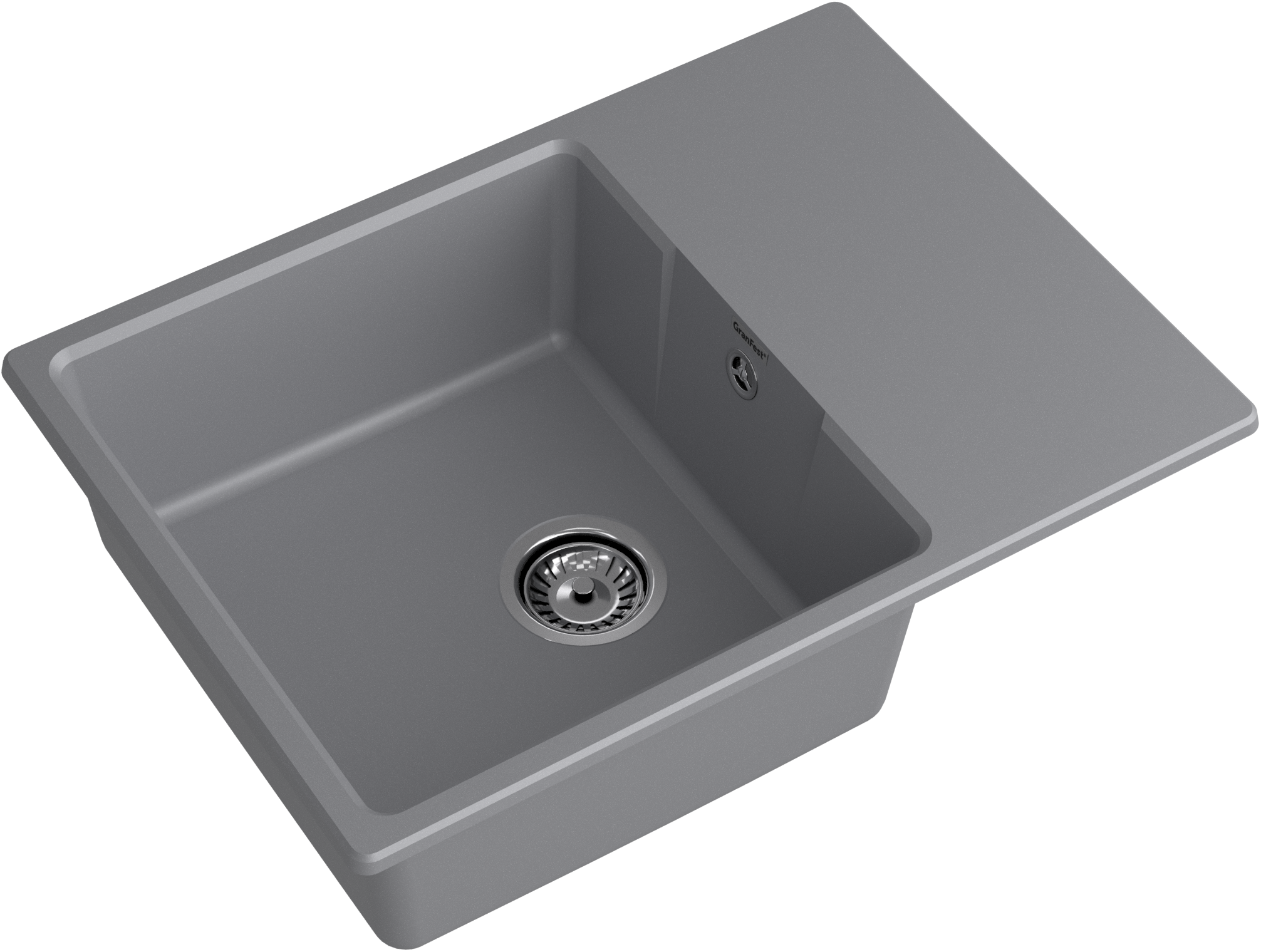 GRANFEST Мойка URBAN 668L  1-чаша+крыло 680*490мм темно-серый арт.GF-UR-