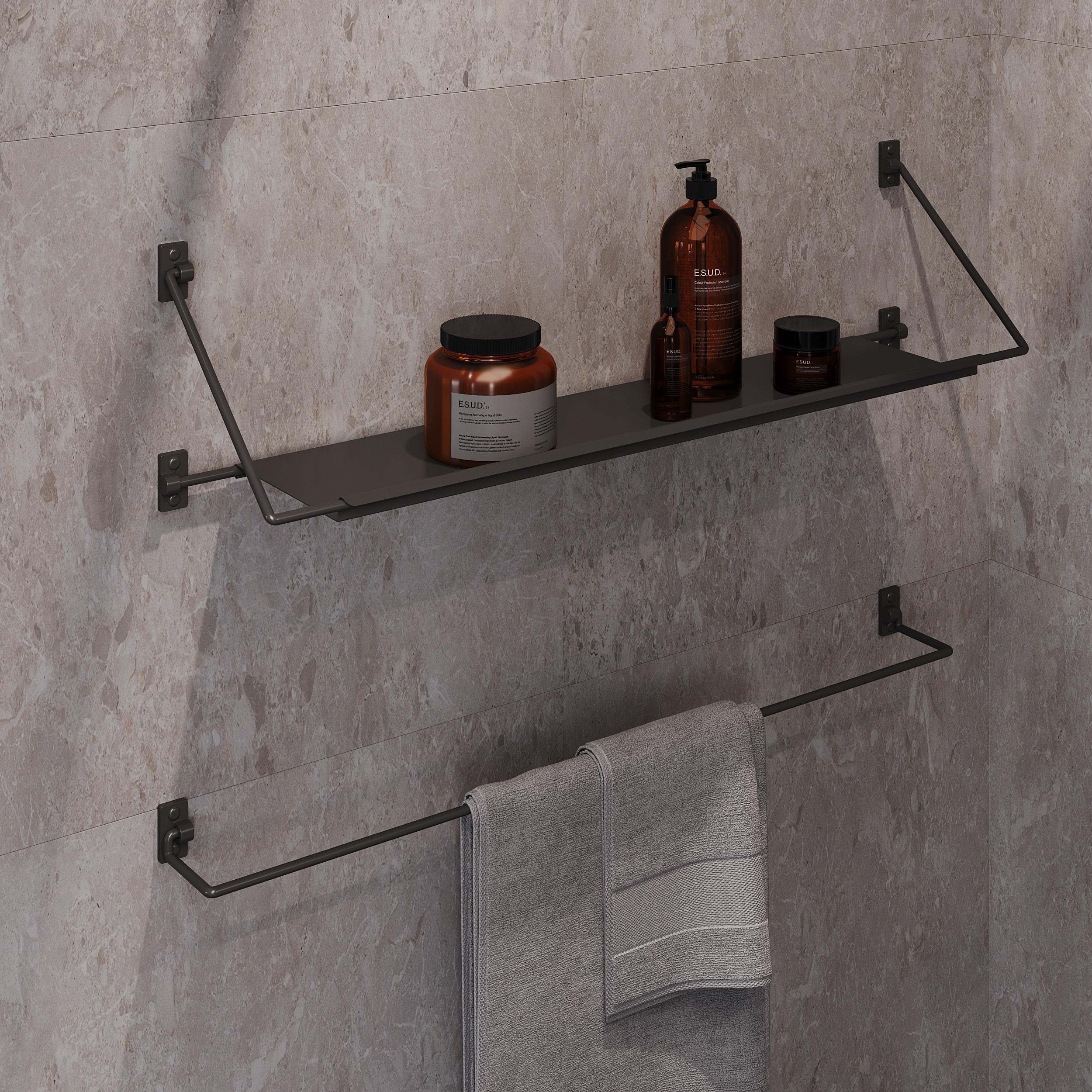 Полка-вешалка Niagara Nova (100 см) черный матовый,1 место NG1020B