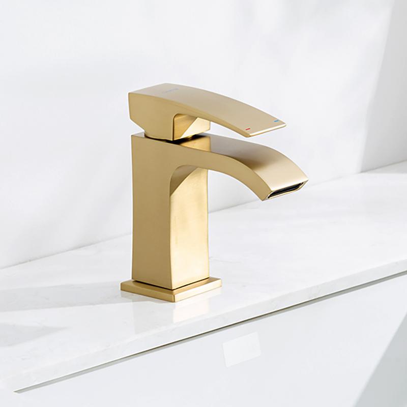 Смеситель для раковины сатин золотой GAPPO