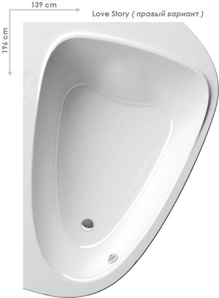 Ванна акриловая Ravak LOVE STORY II P белая