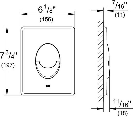 Кнопка смыва инсталляции Grohe (черный матовый) 38505KFO