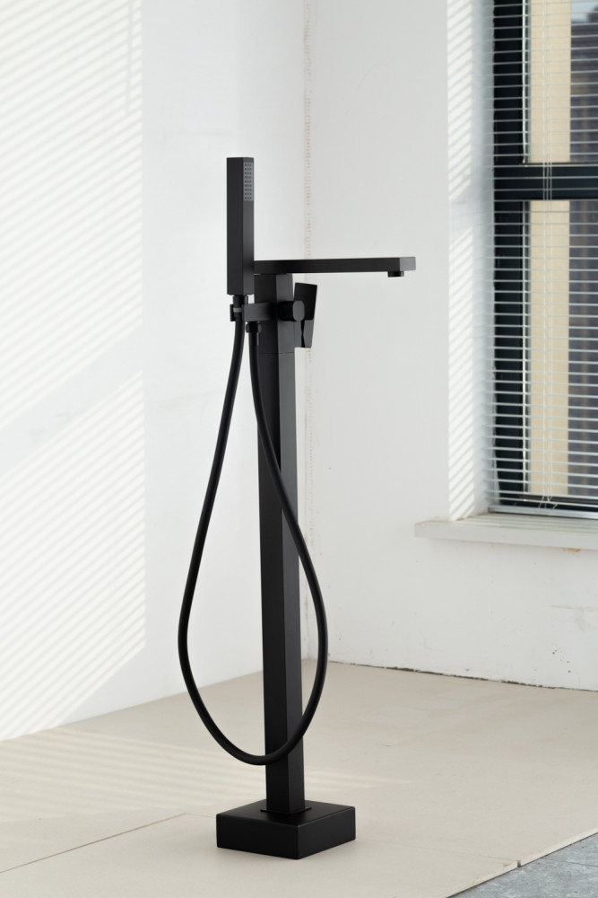 Смеситель напольный для ванны  черный FRAP