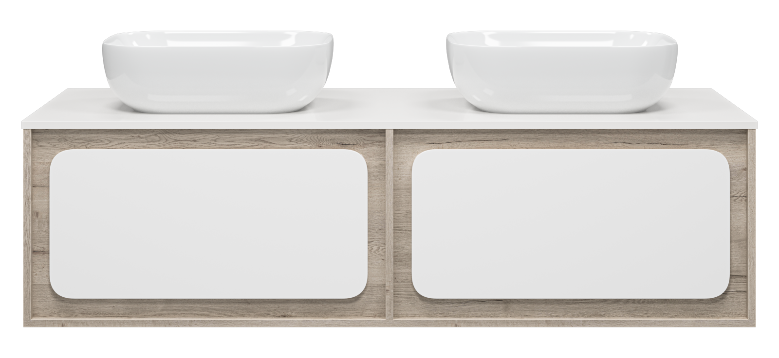 Тумба с раковиной Misty Дубль 150 подвесная