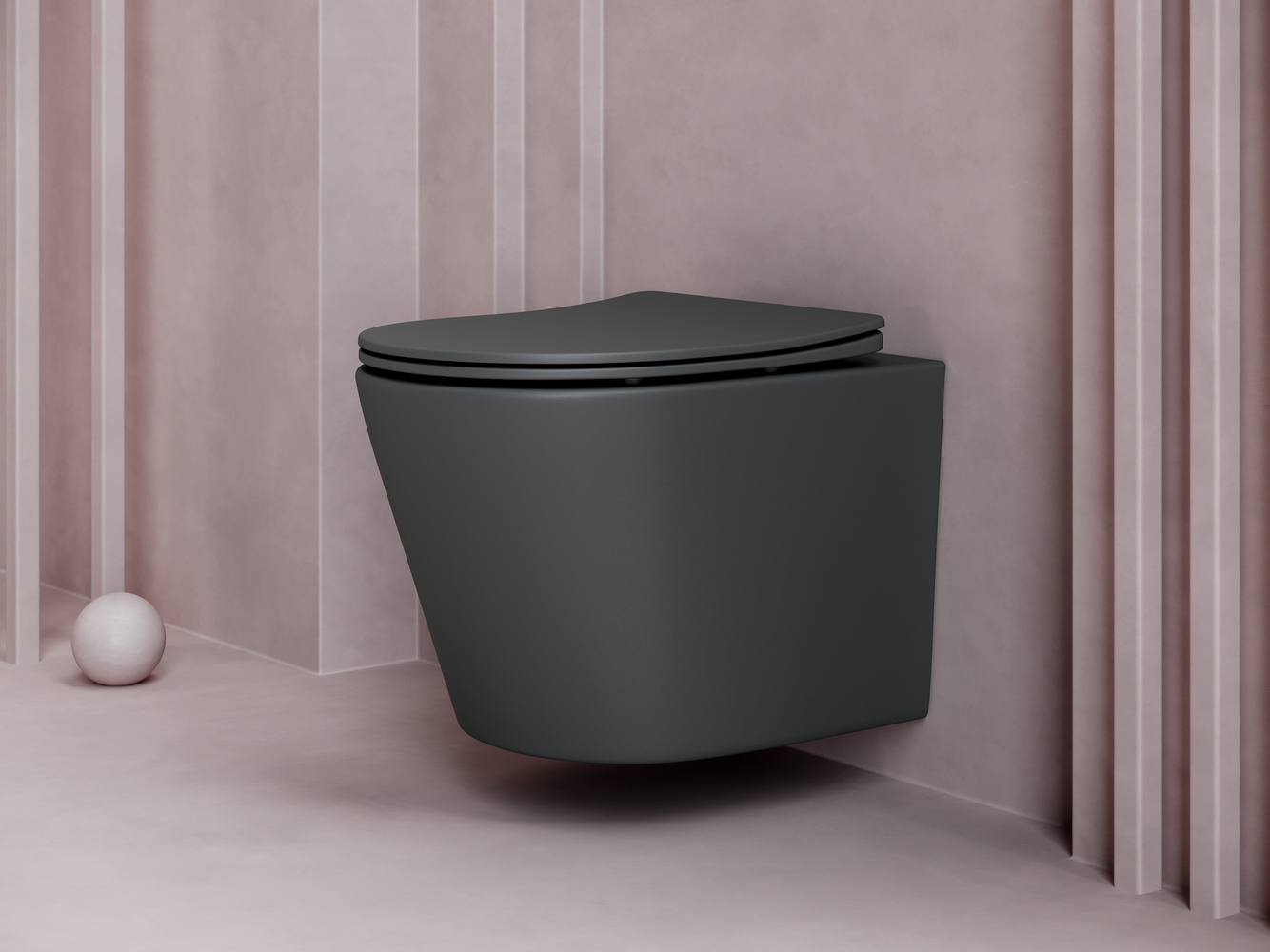 Подвесной унитаз Balearica Rimless (цвет Черный Матовый)