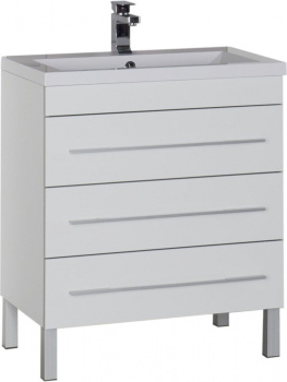 Тумба под раковину Aquanet Верона 75 белый (напольная 3 ящика)