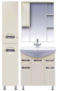 Тумба Орхидея - 75 с 2 ящ. (корзина) бежевая эмаль