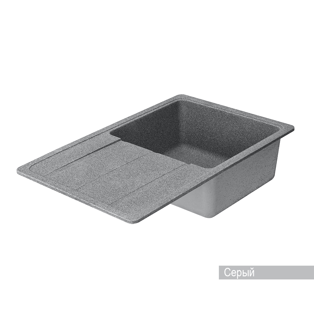 Мойка для кухни AQUATON Аманда прямоугольная с крылом серая 1A712832AD230