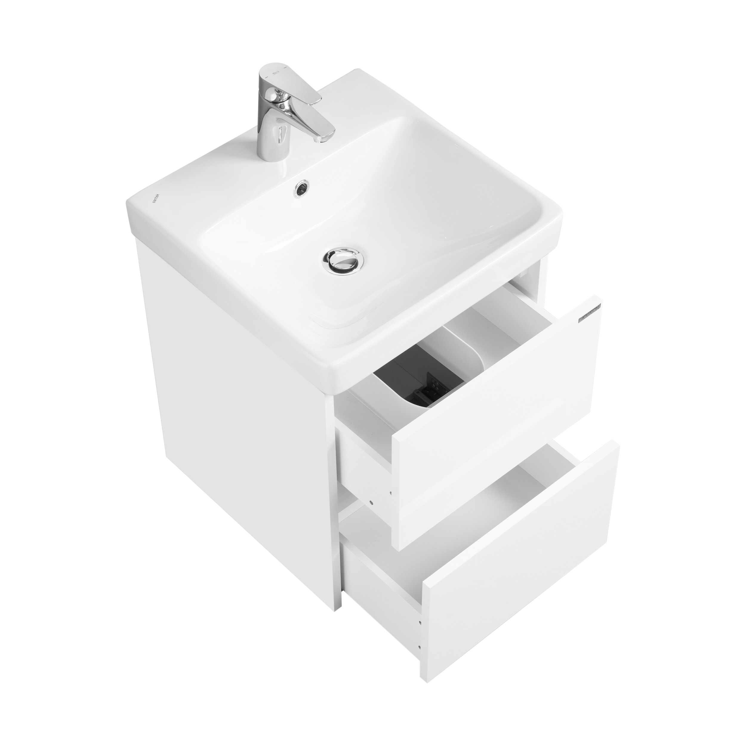 Тумба под раковину AQUATON Сканди 45 белый матовый, белый глянец 1A251601SD010