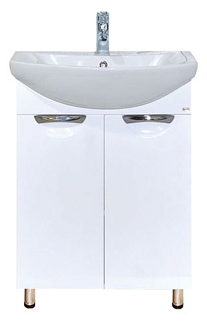 Тумба прямая Лаванда - 50 белая + раковина